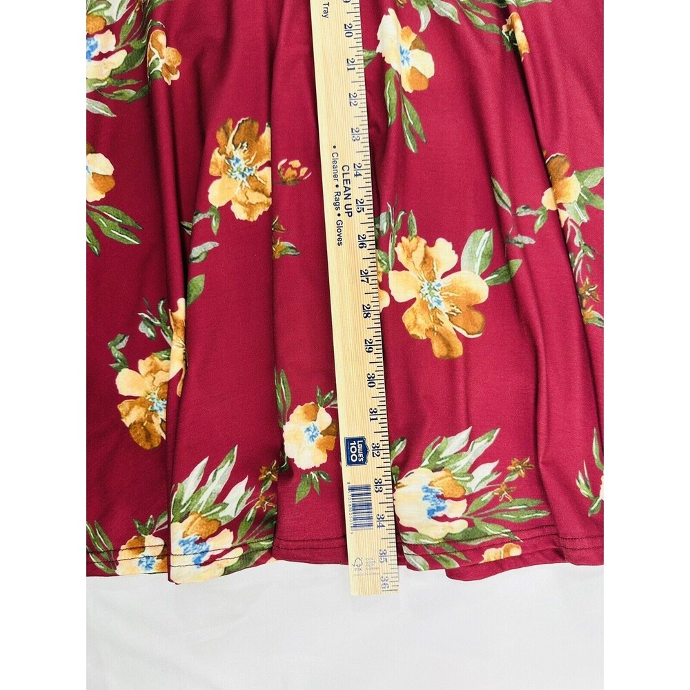 Ouges Sz M Stretch Cot Tie-Neck Floral Flare Dress Women's Mini Cotton Summer - Picture 8 of 10